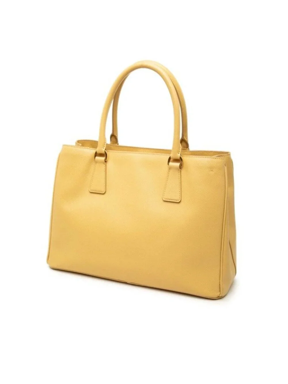 Prada Galleria 2-Way Shoulder Bag Yellow Saffiano Leather